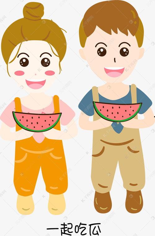 一起吃瓜情侣,情侣共享吃瓜时光