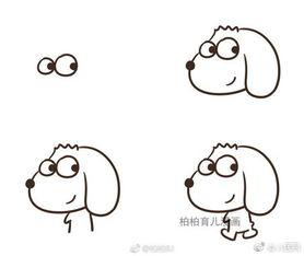 小狗吃瓜简笔画